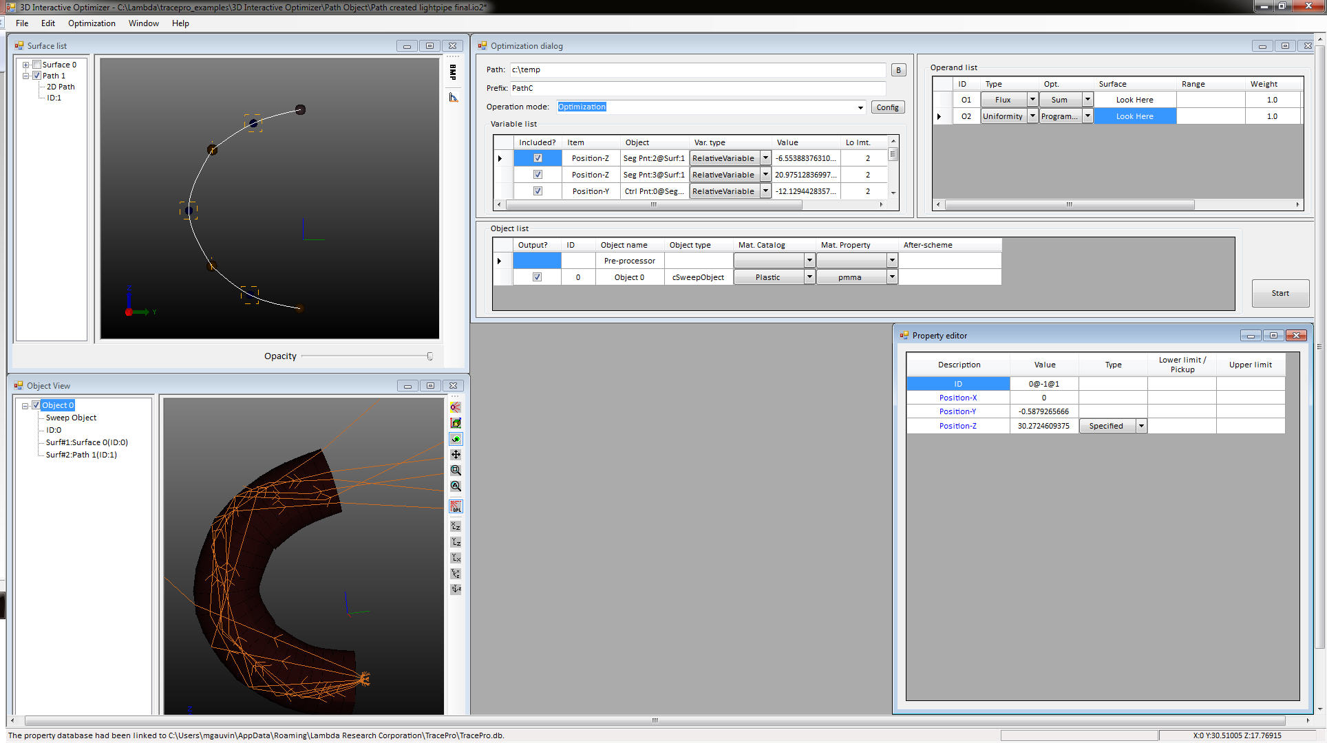 3D Optimizer Lightpipe